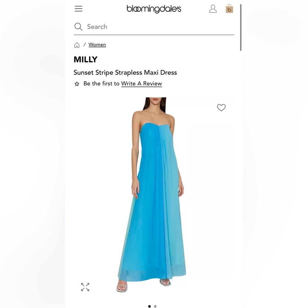 Milly Blue Strapless Maxi Dress